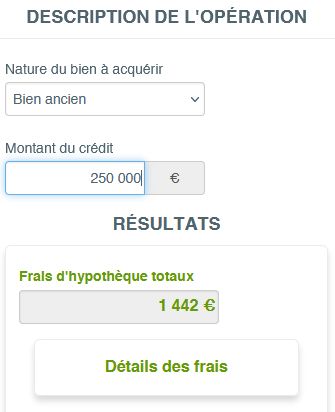 Calcul hypothèque bien ancien